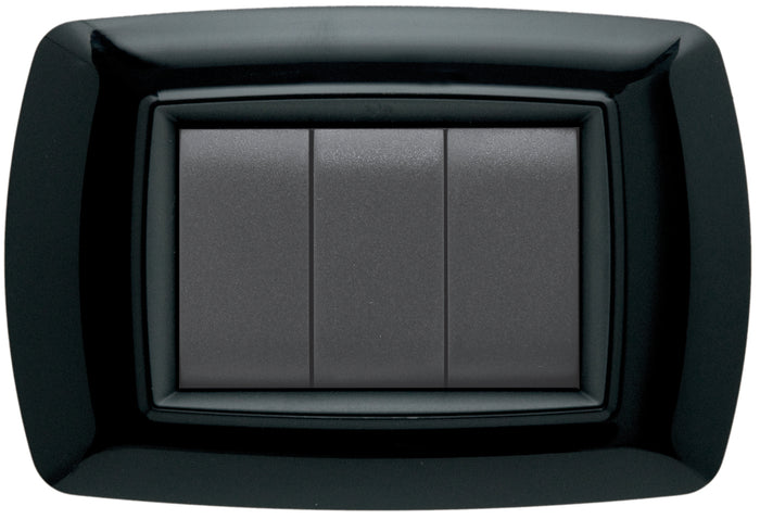 Feb Elettrica PLACCA LIFE Col. Nero 3 posti 20.00 pz