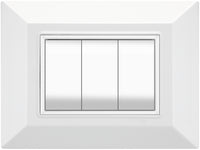 Feb Elettrica PLACCA PLAIN Col. Bianco 3 posti 20.00 pz