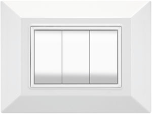 Feb Elettrica PLACCA PLAIN Col. Bianco 3 posti 20.00 pz