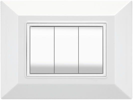 Feb Elettrica PLACCA PLAIN Col. Bianco 3 posti 20.00 pz