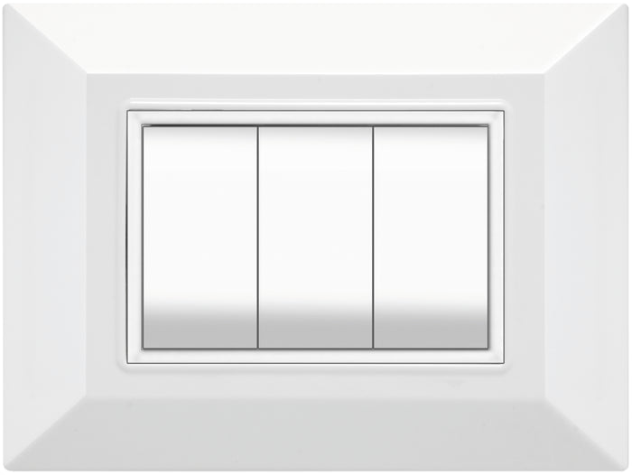 Feb Elettrica PLACCA PLAIN Col. Bianco 3 posti 20.00 pz