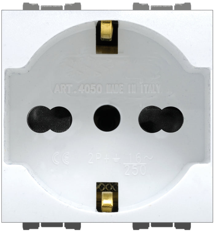 Feb Elettrica PRESA DI SICUREZZA UNEL BIPASSO 2P+T  10-16A Col. Bianco 10.00 pz
