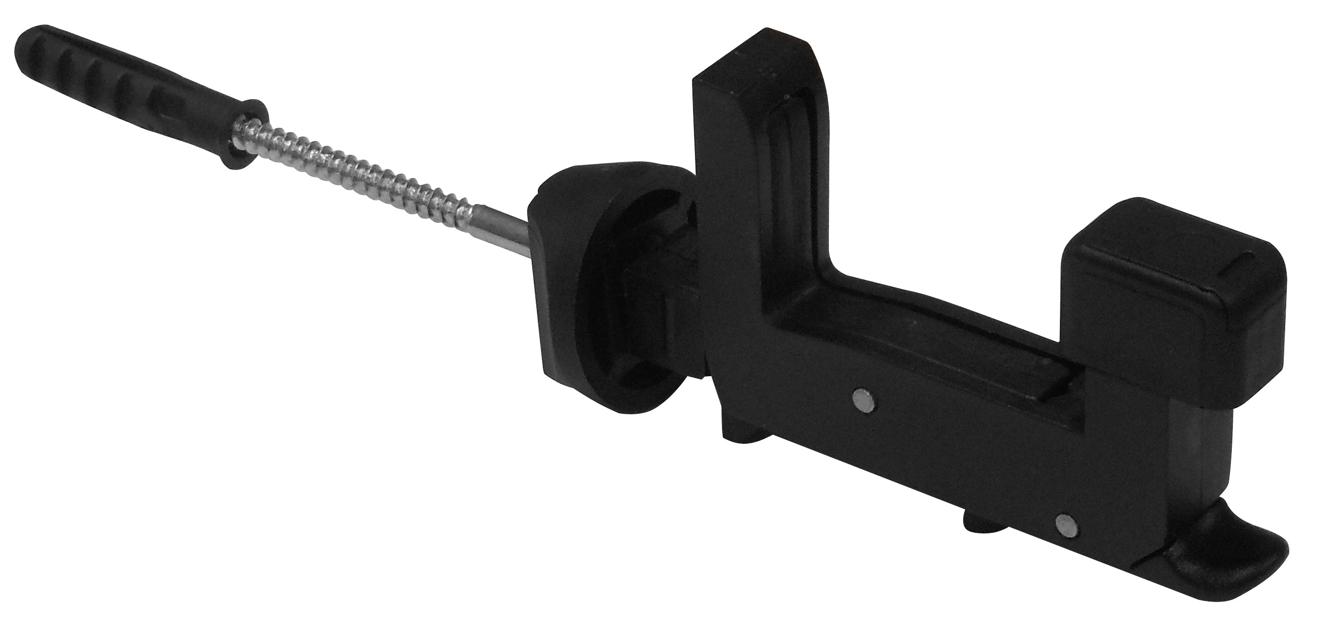 FERMAIMPOSTE A SCATTO NERO VITE MM.120 + TASSELLO 25.00 pz