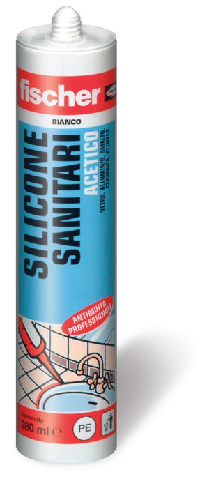 Fischer SILICONE ACETICO PER SANITARI  ml. 280 - Trasparente 25.00 pz