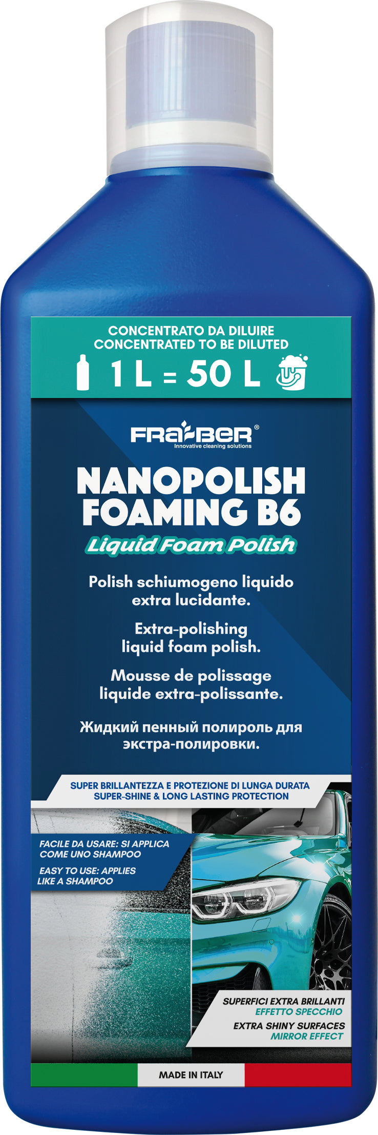 Fra-ber POLISH SCHIUMOGENO LIQUIDO EXTRA-LUCIDANTE ''NANOPOLISH FOAMING B6'' Lt. 1
