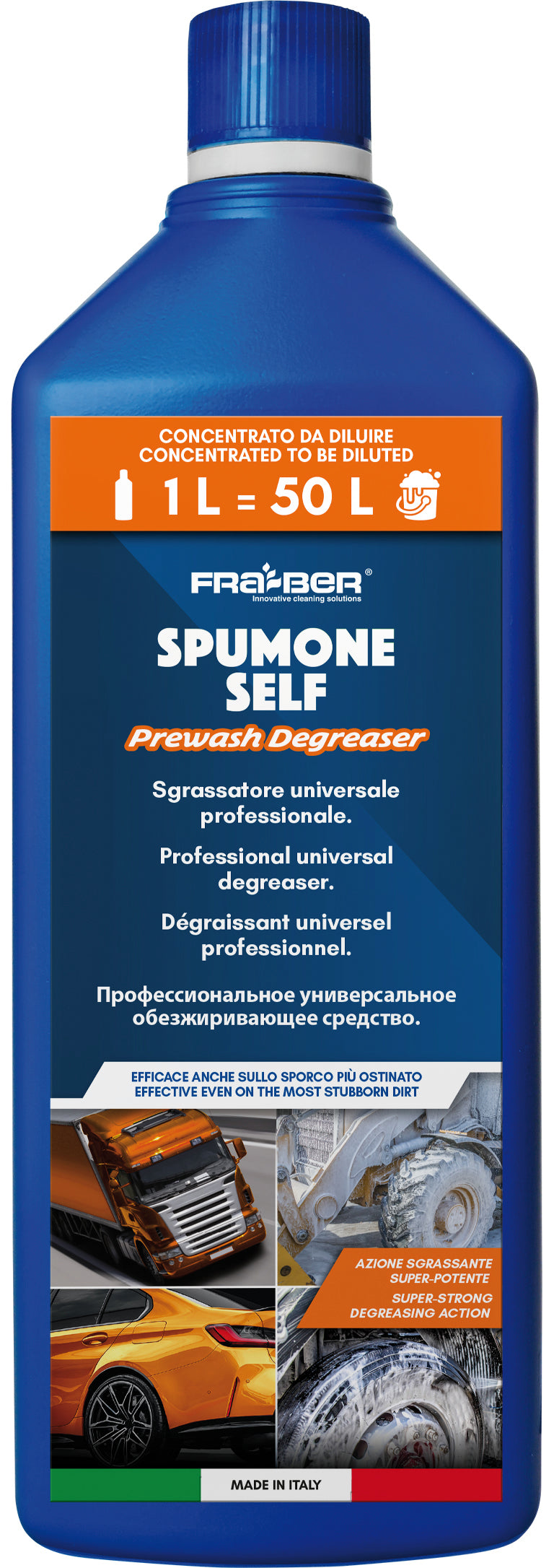 Fra-ber SGRASSATORE CONCENTRATO PRELAVAGGIO AUTO ''SPUMONE SELF'' Lt. 1