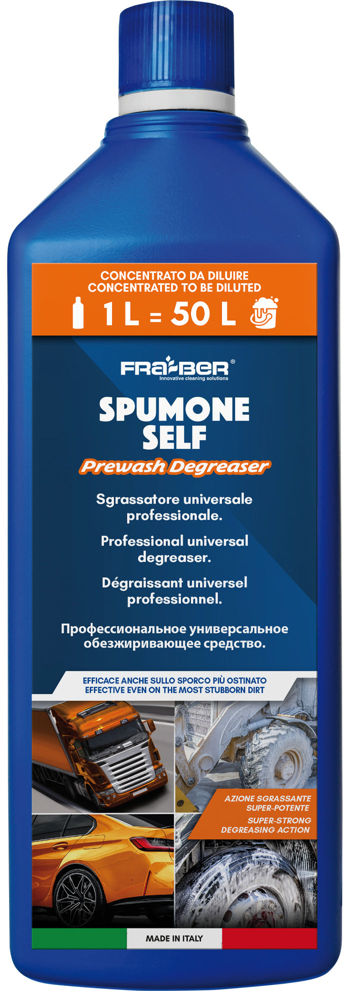 Fra-ber SGRASSATORE CONCENTRATO PRELAVAGGIO AUTO ''SPUMONE SELF'' Lt. 1