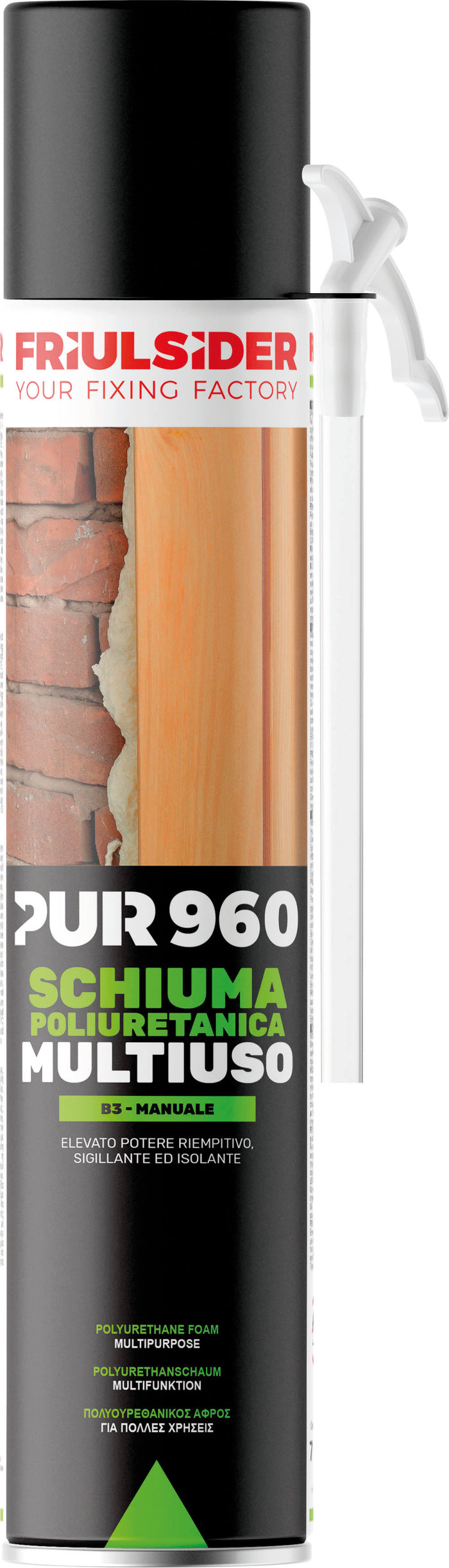 Friulsider SCHIUMA POLIURETANICA PUR 960 MULTIUSO MANUALE ml. 750 12.00 pz