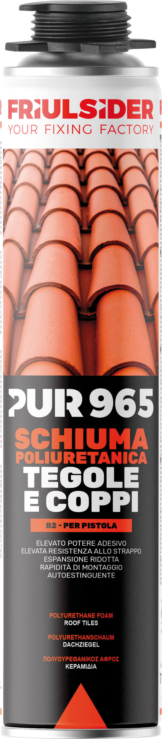Friulsider SCHIUMA POLIURETANICA PUR 965 TEGOLE E COPPI PISTOLA ml. 750 12.00 pz