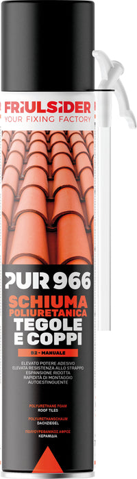 Friulsider SCHIUMA POLIURETANICA PUR 966 TEGOLE E COPPI MANUALE ml. 750 12.00 pz