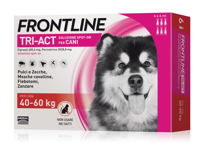 Frontline ANTIPARASSITARIO TRI-ACT per cani 40÷60 kg. (cf. 6 pipette)