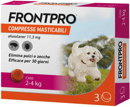 Frontpro ANTIPARASSITARIO COMPRESSA MASTICABILE per cani  2÷4 kg. (cf. 3 compresse da 11,3 mg.)