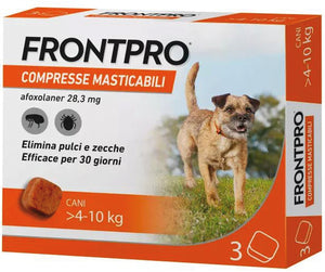 Frontpro ANTIPARASSITARIO COMPRESSA MASTICABILE per cani  4÷10 kg. (cf. 3 compresse da 28,3 mg.)