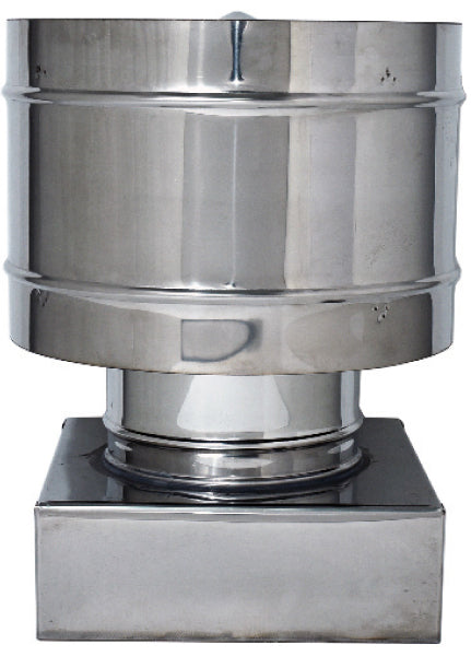 FUMAIOLO FISSO ANTIVENTO INOX Quadrato cm. 20x20