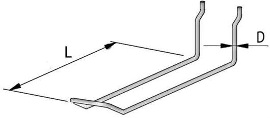 GANCIO PORTABLISTER PFC/PFT Ø mm. 3,5x20 cm.  Col. Grigio RAL9006