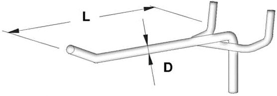 GANCIO SEMPLICE PFC/PFT  Ø mm. 3x16 cm. Col. Grigio RAL9006