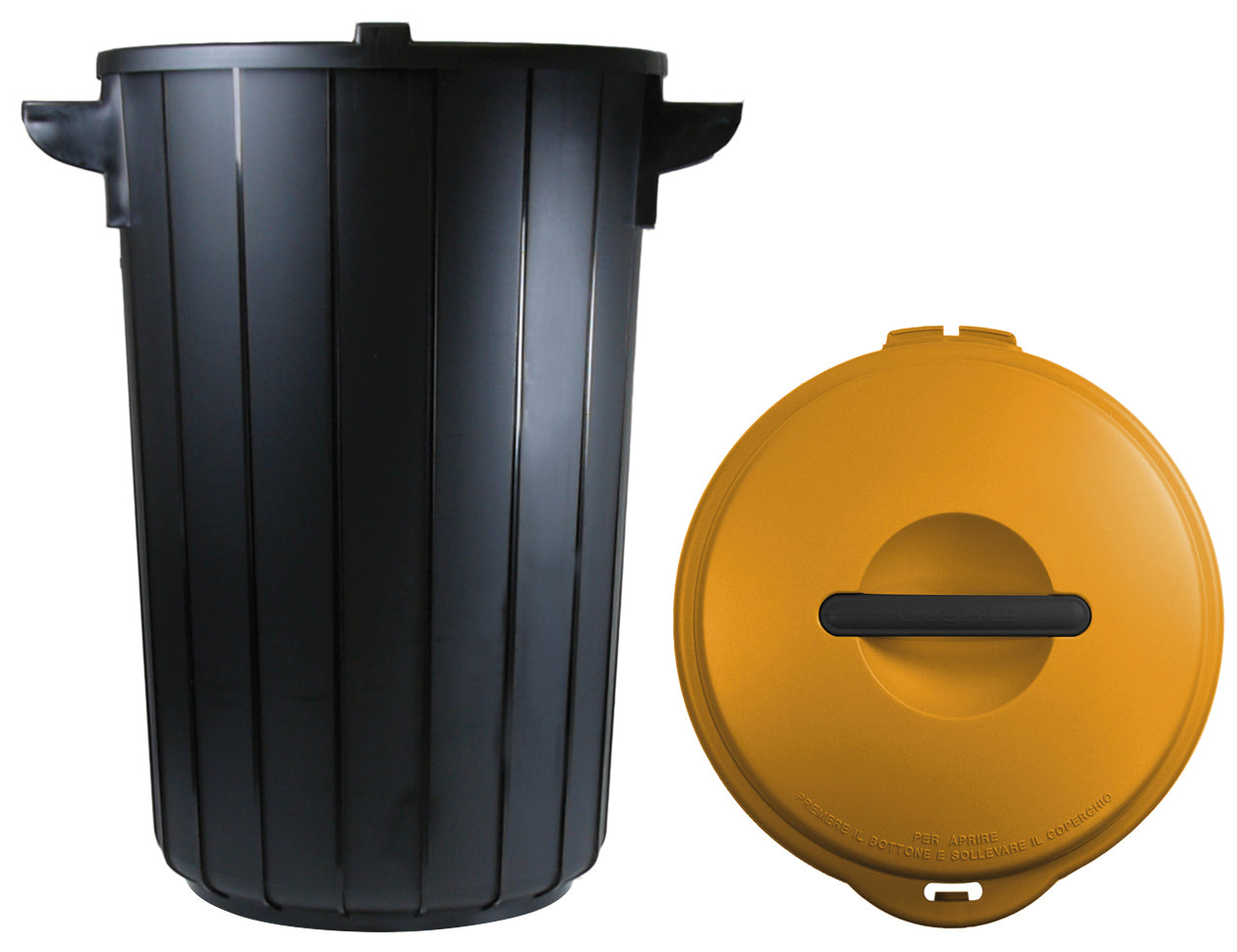 Giò Style PATTUMIERA ECO SOLUTION Lt. 35 - cm. 42,5x37,5x54 h col. Nero/Giallo