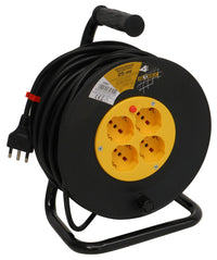 Globex AVVOLGICAVO ELETTRICO cavo mt. 25 spina 16A/4 prese 10/16A schuko