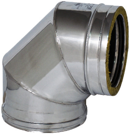 GOMITO A 90  ° DOPPIA PARETE PER STUFA  EE ? interno/esterno cm.10/15