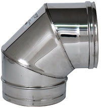 GOMITO A 90  ° INOX AISI 316 PER STUFA  EE ? cm.   8