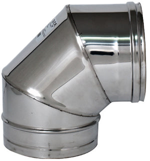 GOMITO A 90  ° INOX AISI 316 PER STUFA  EE ? cm.   8