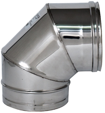 GOMITO A 90  ° INOX AISI 316 PER STUFA  EE ? cm.   8