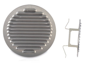 GRIGLIA DI AERAZIONE IN ALLUMINIO CON ZANCHE Ø mm. 150 per fori Ø mm.80-125