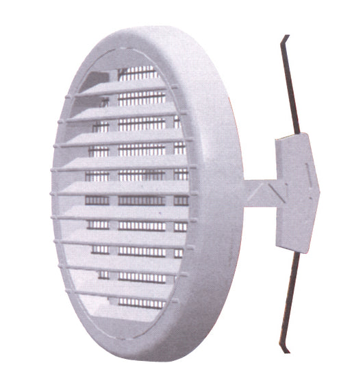 GRIGLIA DI AERAZIONE IN PLASTICA RETE+ZANCHE Ø mm. 160 per fori mm. 80-140 5.00 pz