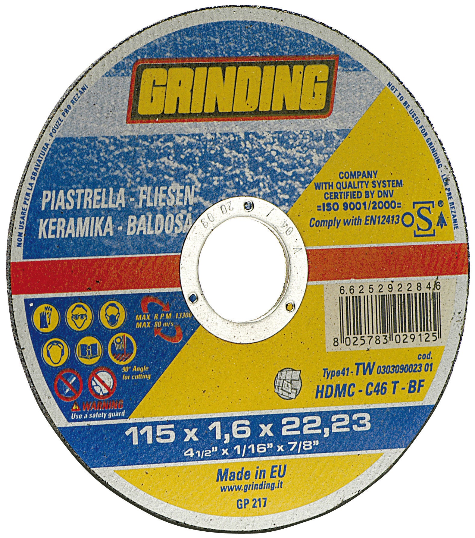 Grinding DISCO ABRASIVO PIANO PER EDLIZIA  Ø mm. 230x1,9x22,23 25.00 pz