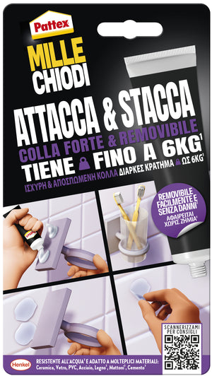 Henkel COLLA PATTEX MILLE CHIODI ATTACCA & STACCA gr. 44 12.00 pz