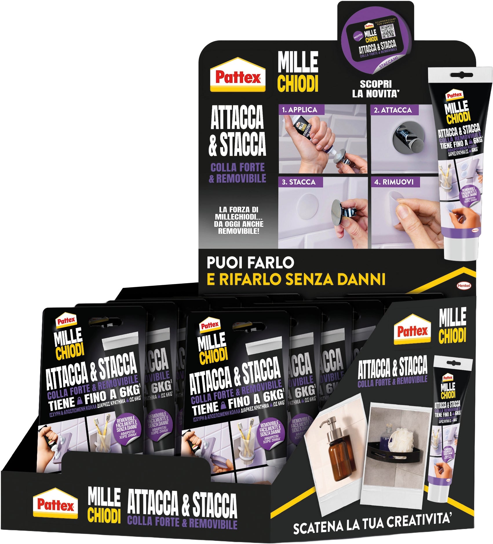 Henkel COLLA PATTEX MILLE CHIODI ATTACCA & STACCA gr. 44 12.00 pz