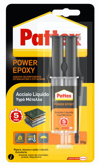 Henkel COLLA PATTEX POWER EPOXY ACCIAIO LIQUIDO MIX  gr. 35 (siringa) 6.00 pz