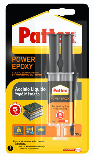 Henkel COLLA PATTEX POWER EPOXY ACCIAIO LIQUIDO MIX  gr. 35 (siringa) 6.00 pz