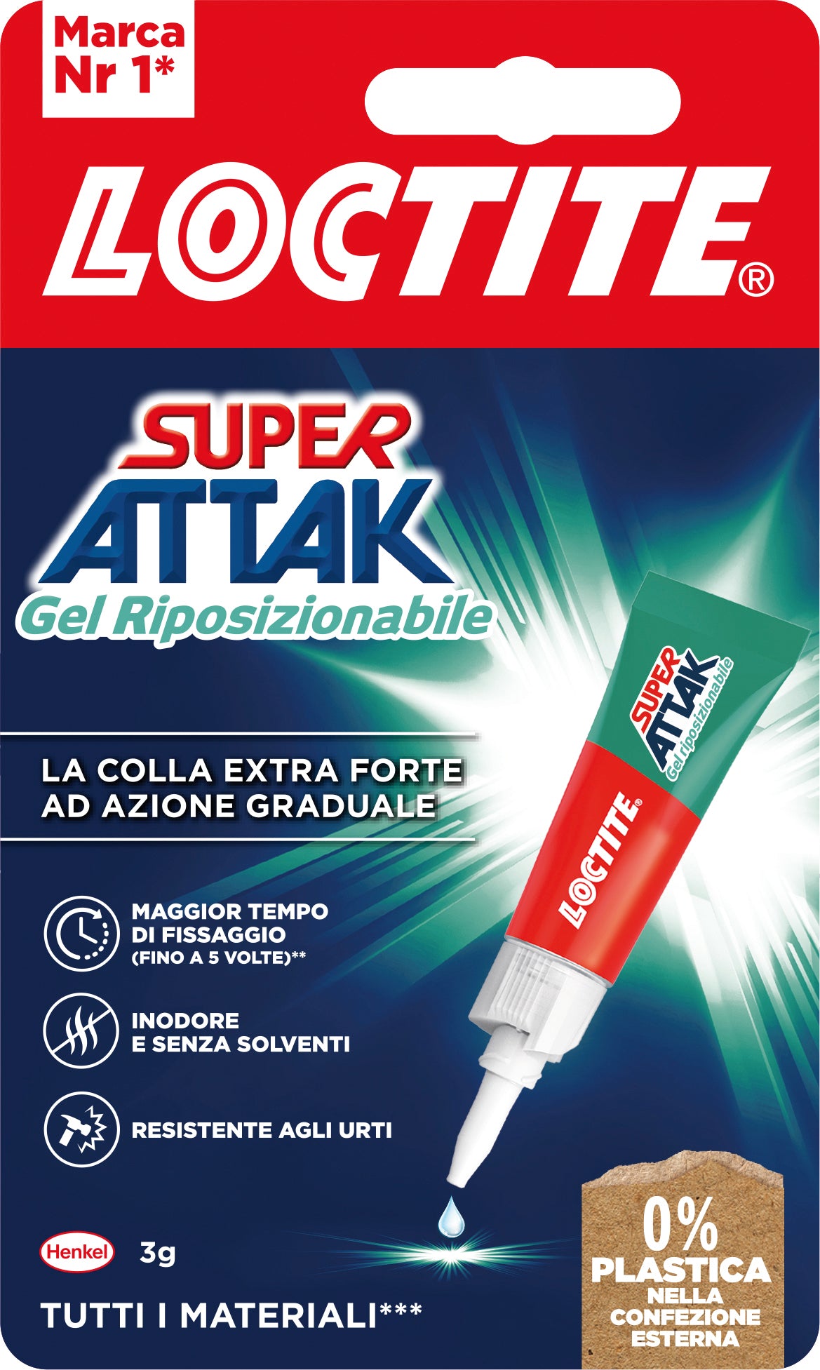 Henkel COLLA SUPER ATTAK GEL RIPOSIZIONABILE gr. 3 12.00 pz