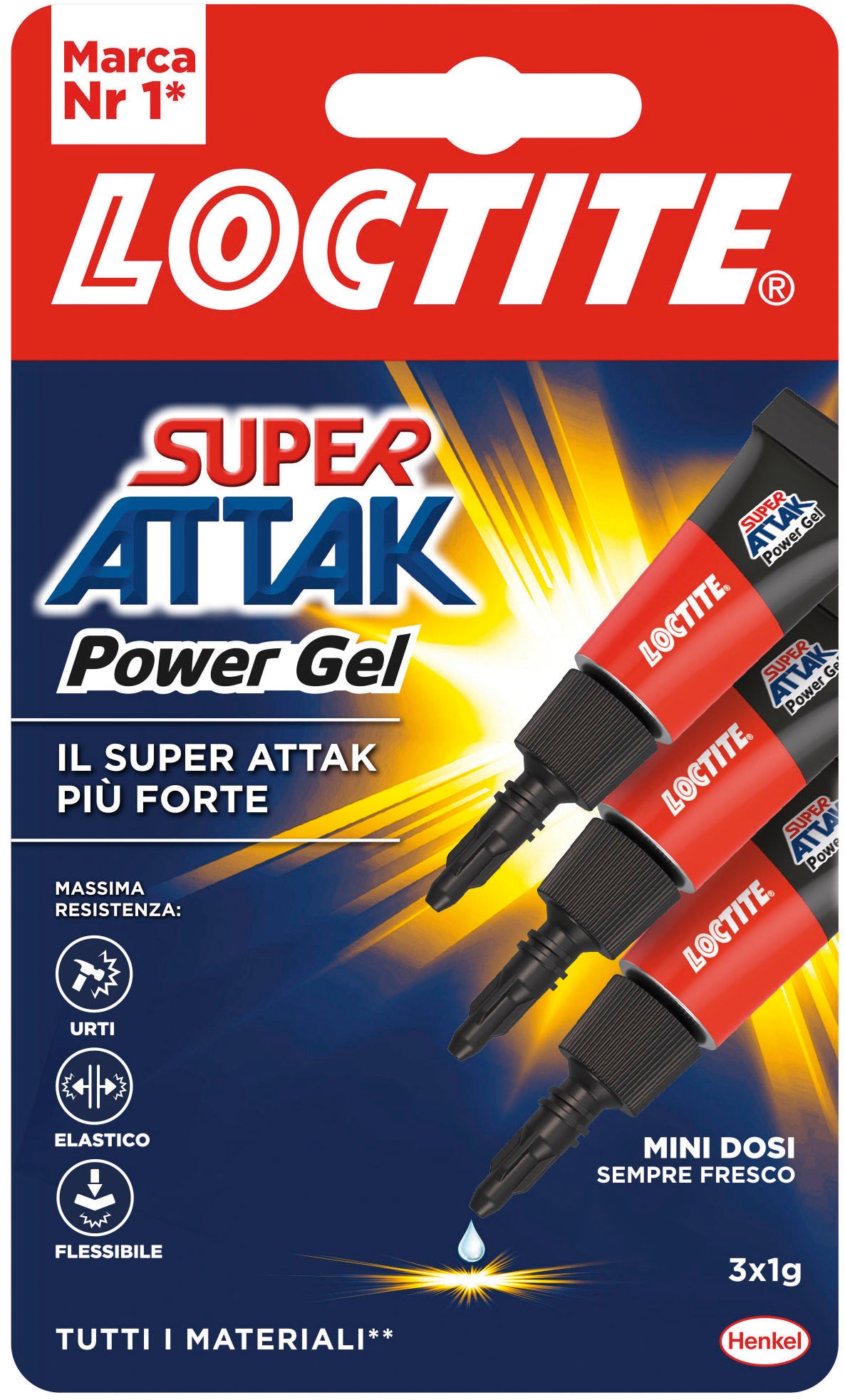 Henkel COLLA SUPER ATTAK POWER GEL MINI DOSI 3x1 gr. 24.00 pz