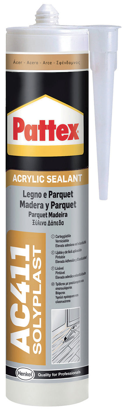 Henkel SILICONE ACRILICO PATTEX PER LEGNO E PARQUET AC411 ml. 300 - Acero