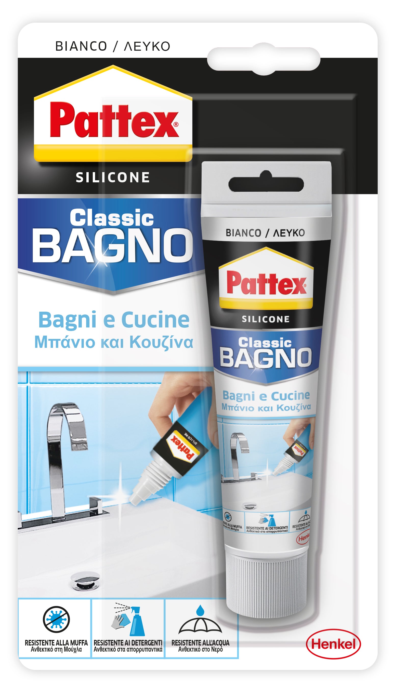 Henkel SILICONE PATTEX BAGNI E CUCINE BIANCO BLISTER  ml. 50