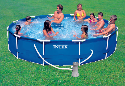 Intex PISCINA TONDA FRAME TELAIO PORTANTE CON POMPA FILTRO  Ø cm. 366x76 h