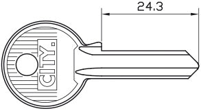 Iseo CHIAVE GREZZA PER LUCCHETTO CITY 4 Spine Lunghezza mm. 24,3 10.00 pz