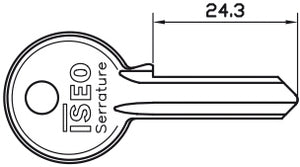 Iseo CHIAVE GREZZA PER LUCCHETTO CITY 5 Spine Lunghezza mm. 24,3 10.00 pz