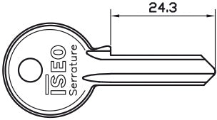 Iseo CHIAVE GREZZA PER LUCCHETTO CITY 5 Spine Lunghezza mm. 24,3 10.00 pz