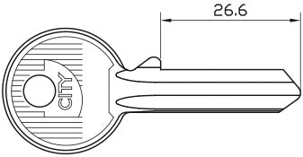 Iseo CHIAVE GREZZA PER LUCCHETTO CITY 5 Spine Lunghezza mm. 26,6 10.00 pz