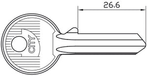 Iseo CHIAVE GREZZA PER LUCCHETTO CITY 5 Spine Lunghezza mm. 26,6 10.00 pz