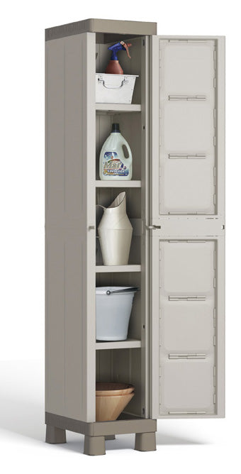 Armadio a 1 anta Excellence in resina con 4 ripiani regolabili Keter