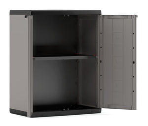 Armadio basso Jolly in resina con ripiano regolabile colore grigio Keter