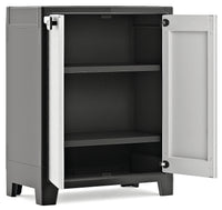 Armadio basso Titan XL in resina con 3 ripiani regolabili colore antracite grigio Keter