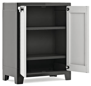 Armadio basso Titan XL in resina con 3 ripiani regolabili colore antracite grigio Keter