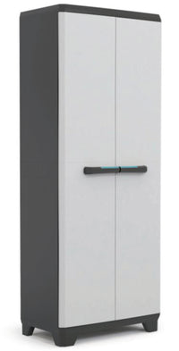 Armadio portascope Linear in resina con ripiani regolabili colore grigio nero Keter