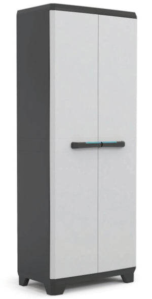 Armadio portascope Linear in resina con ripiani regolabili colore grigio nero Keter