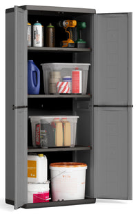 Armadio tuttoppiani Jolly in resina con 3 ripiani regolabili colore grigio Keter